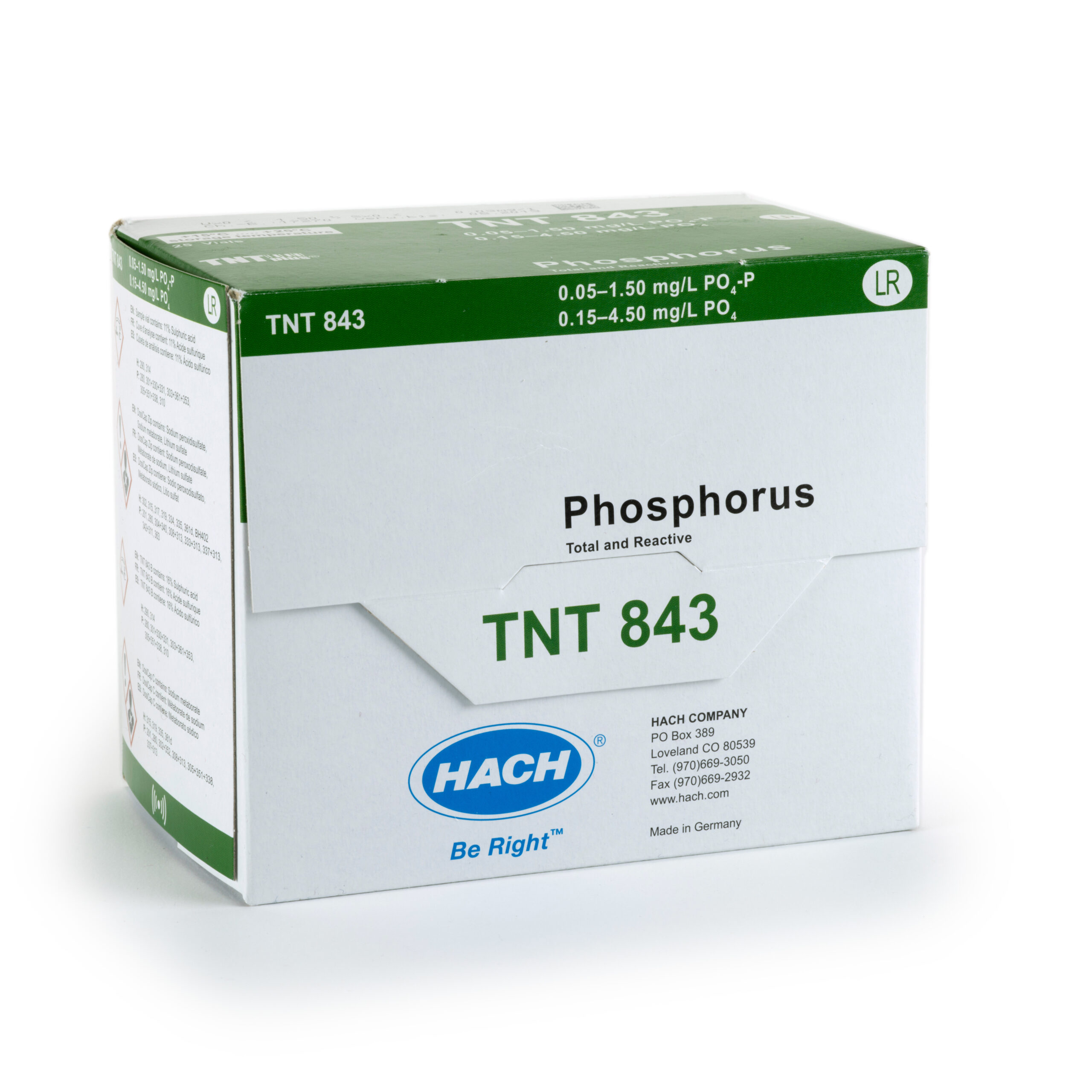 Phosphorus (Reactive and Total) TNTplus Vial Test, LR (0.15-4.50 mg/L PO4), 25 Tests (TNT843)