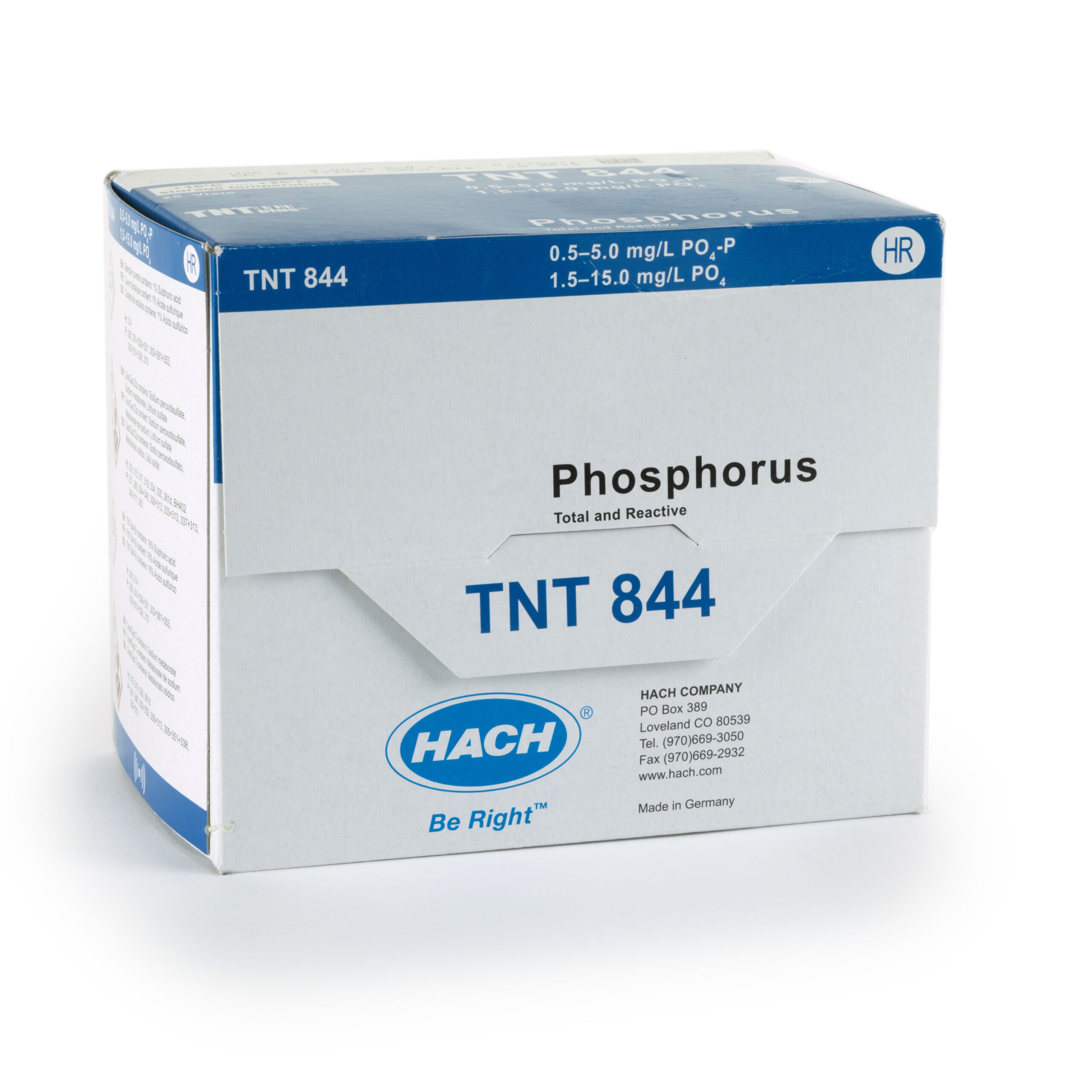 Phosphorus (Reactive and Total) TNTplus Vial Test, HR (1.5-15.0 mg/L PO4), 25 Tests (TNT844)
