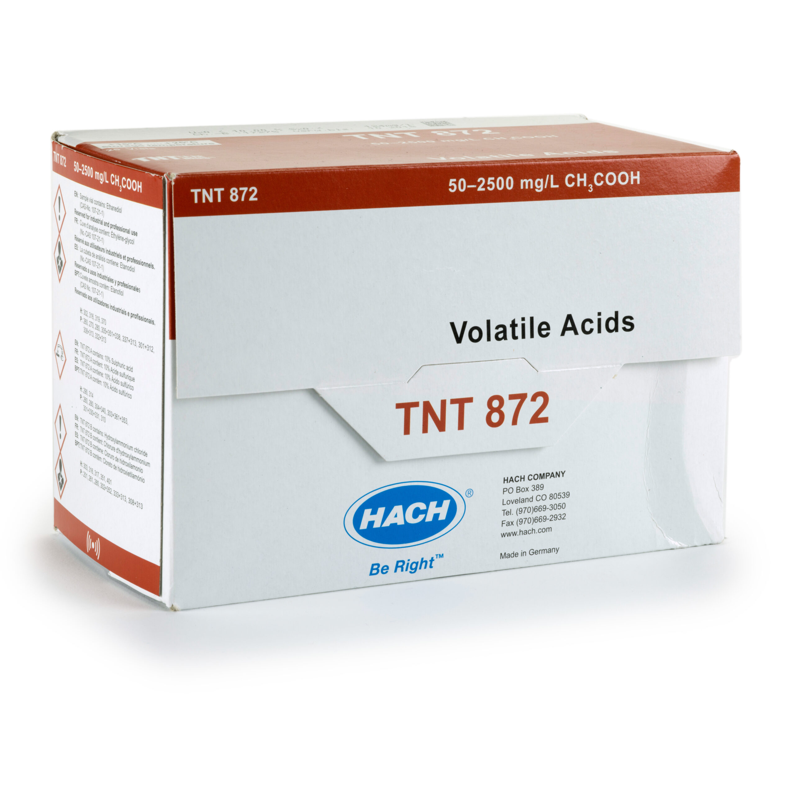 VOLATILE ACIDS TNT (50-2500 MG/L) PK/25