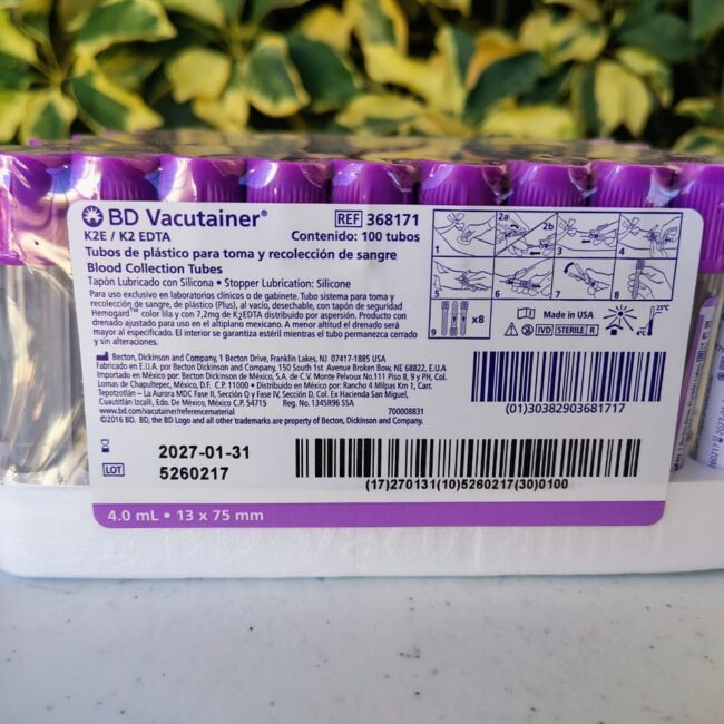 TUBO VACUTAINER LILA 4.0 ML